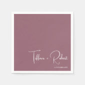 Minimalistische bewerkbare kleur Dusty Pink Weddin Servet (Voorkant)