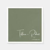 Minimalistische bewerkbare kleur groen bruiloft servet (Voorkant)