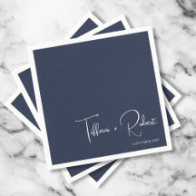 Minimalistische bewerkbare kleur Navy Blue Trouw