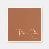 Minimalistische bewerkbare kleur Terracotta bruilo Servet (Voorkant)