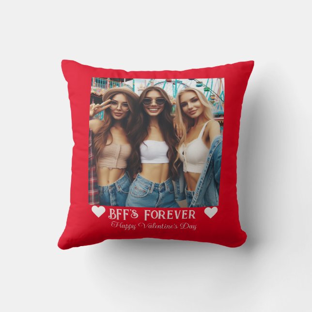 Minimalistische BFF Valentijnsdag Spaans Wit Hart Kussen (Achterkant)