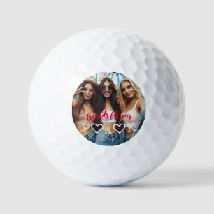 Minimalistische BFF Valentijnsdag Wit Hart Foto Golfballen