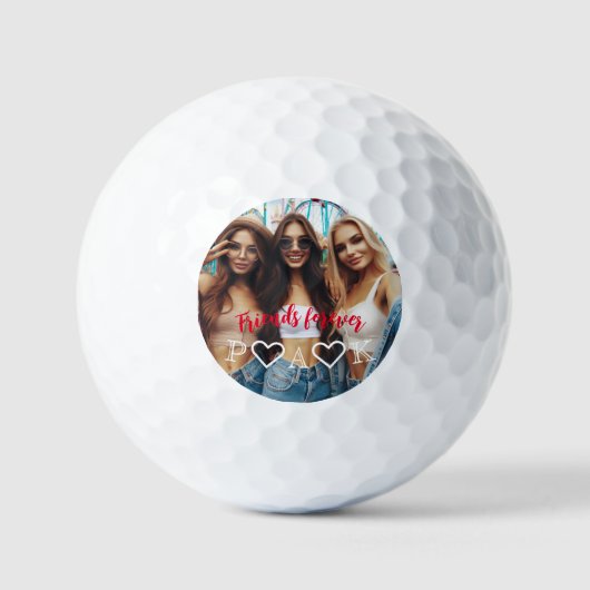 Minimalistische BFF Valentijnsdag Wit Hart | Foto Golfballen (Voorkant)