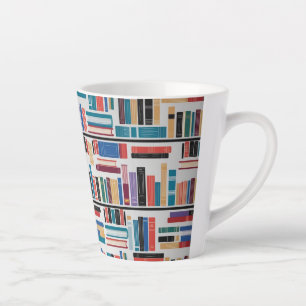 Minimalistische bibliotheekboekenplank Latte mok -