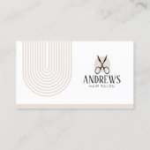 Minimalistische Biege Hair Stylist Haardressoir Sa Visitekaartje (Achterkant)