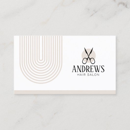 Minimalistische Biege Hair Stylist Haardressoir Sa Visitekaartje (Achterkant)