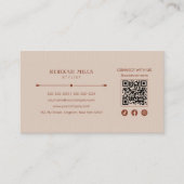 Minimalistische Biege Patroon Kapper QR Code Visitekaartje (Voorkant)