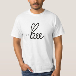 Minimalistische "bij" Logo met Elegant Script en B T-shirt