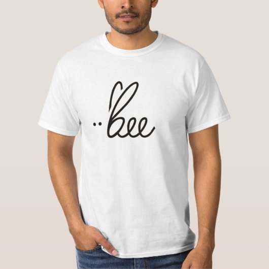 Minimalistische "bij" Logo met Elegant Script en B T-shirt (Voorkant)