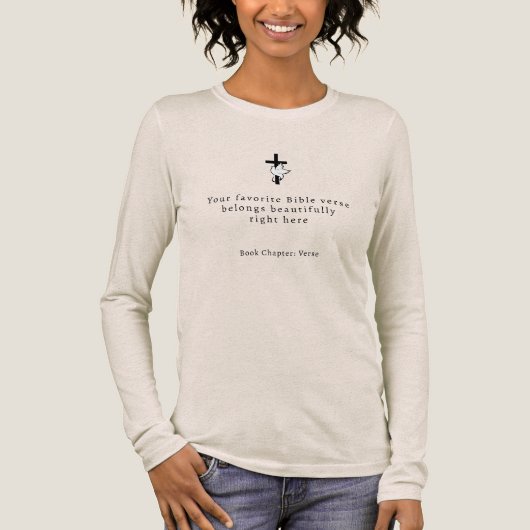 Minimalistische Bijbeltekst met kruis Tri-Blend Shirt (Voorkant)