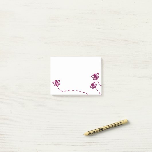 Minimalistische bijen sticky notes - dagelijks geb (Op bureau)