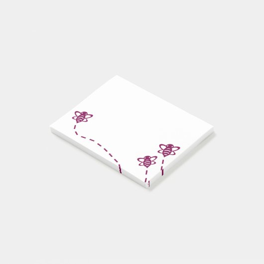 Minimalistische bijen sticky notes - dagelijks geb (Schuin)