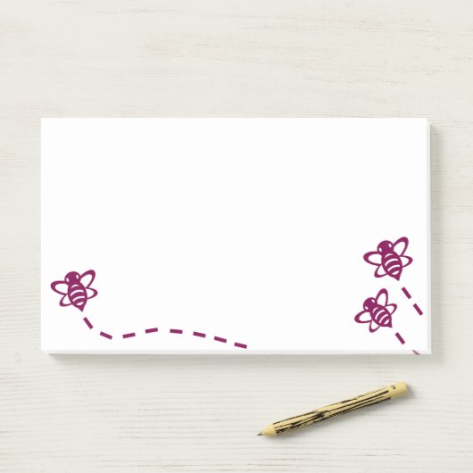 Minimalistische bijen sticky notes - dagelijks geb (Op bureau)