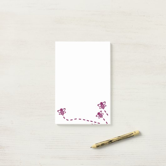 Minimalistische bijen sticky notes - dagelijks geb (Op bureau)