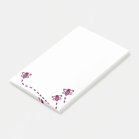 Minimalistische bijen sticky notes - dagelijks geb (Schuin)