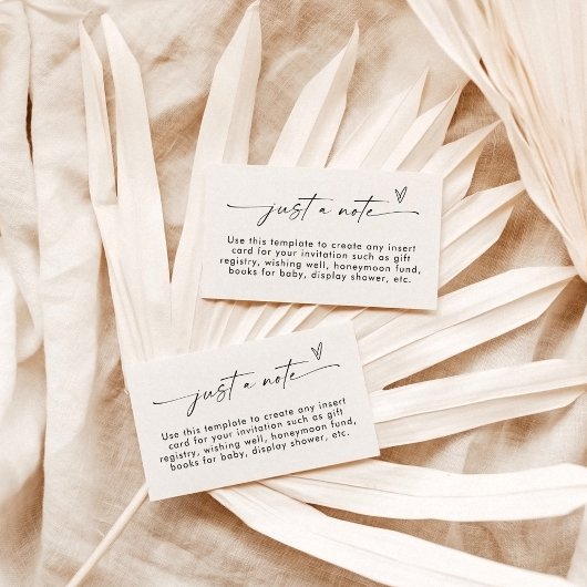 Minimalistische bijlagekaart | Gewoon een notitiek Informatiekaartje