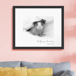 Minimalistische Bijschrift bij zwart-wit foto Poster