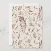 Minimalistische bijtende botanische bruine bruilof kaart (Achterkant)