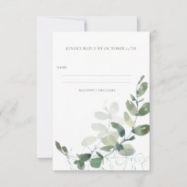 Minimalistische bijtende botanische eucalyptusbrui RSVP kaartje