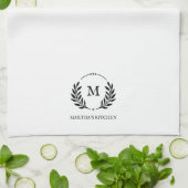 Minimalistische bijtende botanische monogram - Aan Theedoek (Gevouwen)