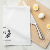 Minimalistische bijtende botanische monogram - Aan Theedoek (Quarter Fold)