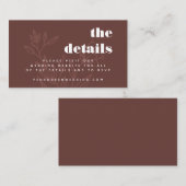 Minimalistische bijtende bruine zonnebrande informatiekaartje (Voorkant / Achterkant)