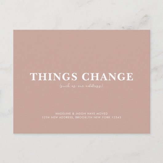 Minimalistische bijtende dingen veranderen aankondigingskaart (Voorkant)