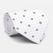 Minimalistische Bitcoin polka dot stropdas (Wit) (Opgerold)