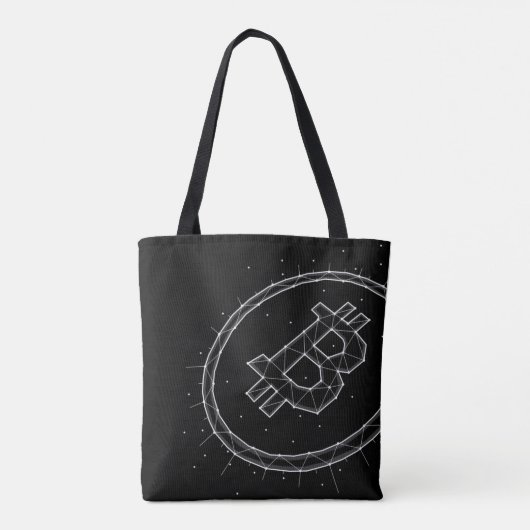 Minimalistische Bitcoin-tas Tote Bag (Achterkant)