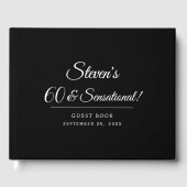 Minimalistische Black 60 en Sensational Birthday P Gastenboek (Voorkant)