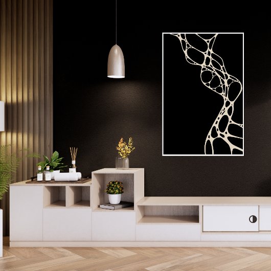 Minimalistische Black and Cream Moderne Abstracte  Poster