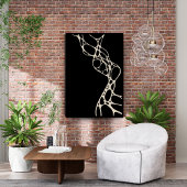 Minimalistische Black and Cream Moderne Abstracte  Poster