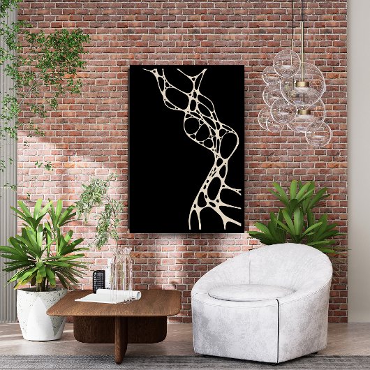 Minimalistische Black and Cream Moderne Abstracte  Poster