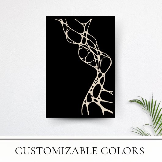 Minimalistische Black and Cream Moderne Abstracte  Poster