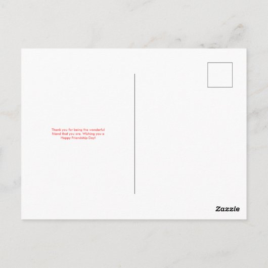 Minimalistische Black and Red Line Art Friendship Briefkaart (Achterkant)