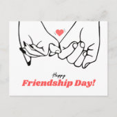 Minimalistische Black and Red Line Art Friendship  Briefkaart (Voorkant)