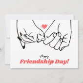 Minimalistische Black and Red Line Art Friendship  Feestdagenkaart (Voorkant)