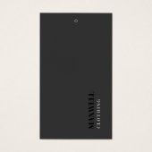 Minimalistische Black and White Modern Hang-Labels Visitekaartje (Voorkant)