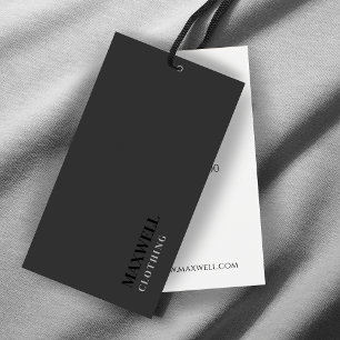 Minimalistische Black and White Modern Hang-Labels Visitekaartje