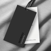 Minimalistische Black and White Modern Hang-Labels Visitekaartje