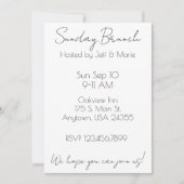 Minimalistische Black and White Sunday Brunch Kaart (Voorkant)