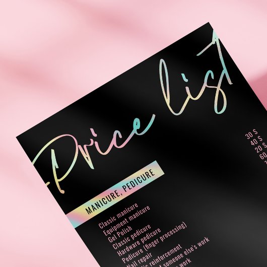 Minimalistische Black Beauty prijslijst