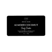 Minimalistische Black Body Butter Cosmetische Logo Etiket (Voorkant)