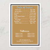 Minimalistische Black Border Gouden Naam Citaten U Programmakaart (Achterkant)