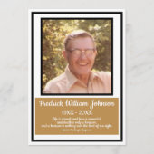 Minimalistische Black Border Gouden Naam Citaten U Programmakaart (Voorkant)