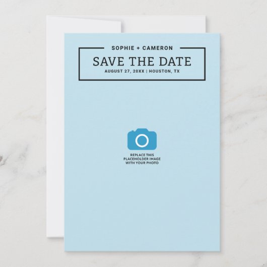 Minimalistische Black Border Photo Save the Date K (Voorkant)