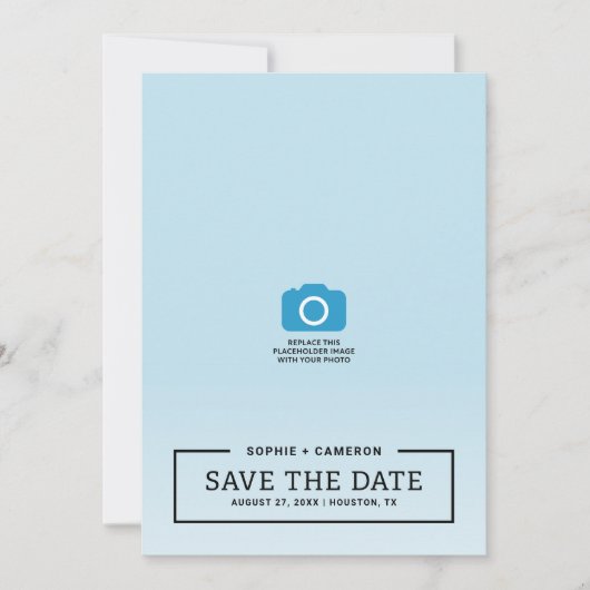 Minimalistische Black Border Photo Save the Date K (Voorkant)