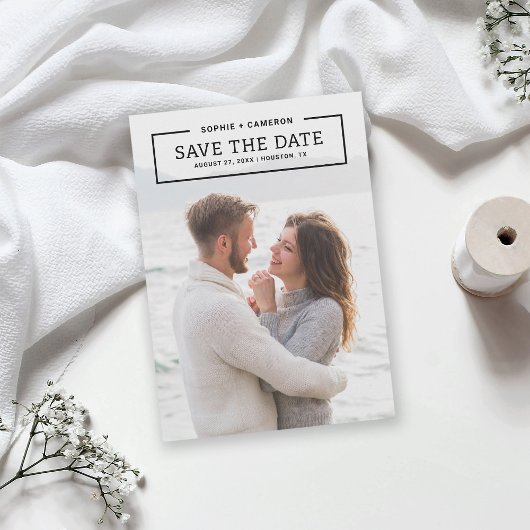 Minimalistische Black Border Photo Save the Date K