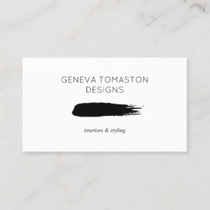 Minimalistische Black Brushstroke Designer Logo II Visitekaartje