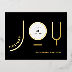 Minimalistische Black Business Folie Holiday Post  Feestdagen Briefkaart